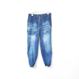 Blue Denim Jogger Pants